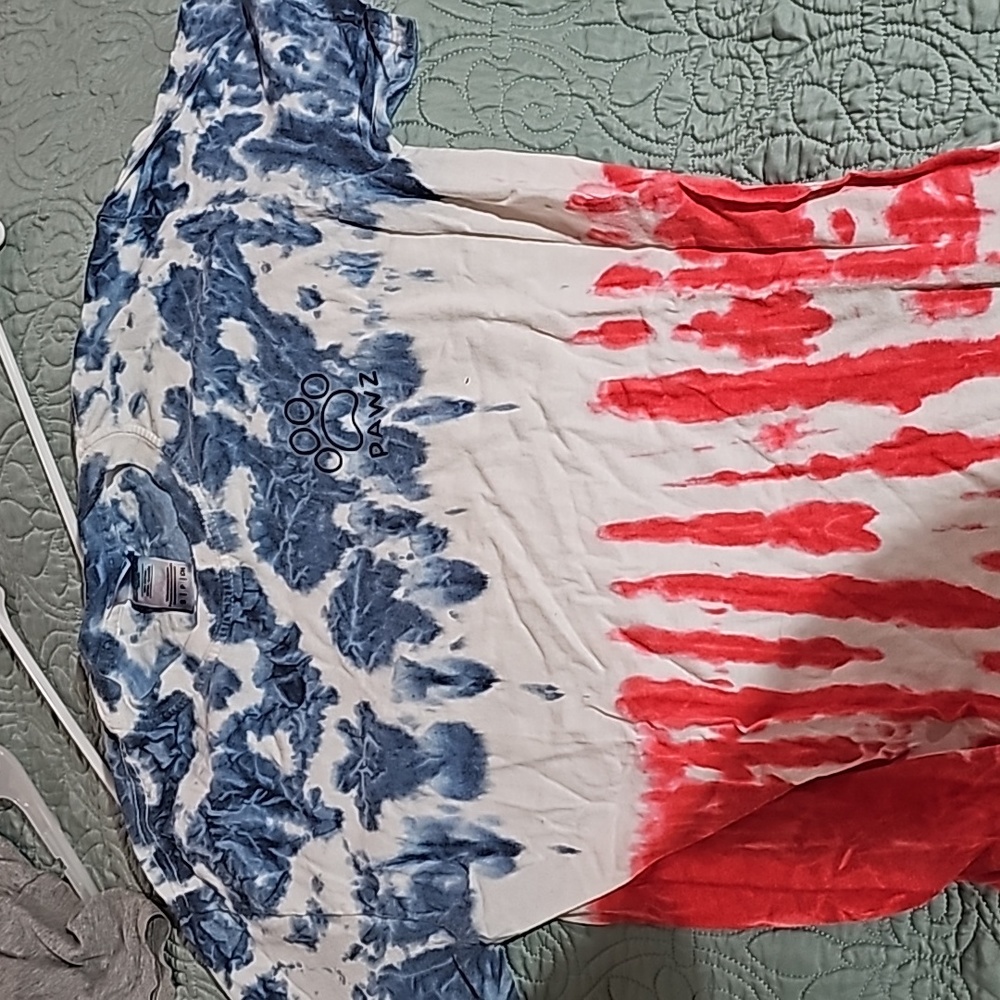 Woman's red white and blue pawz tshirt